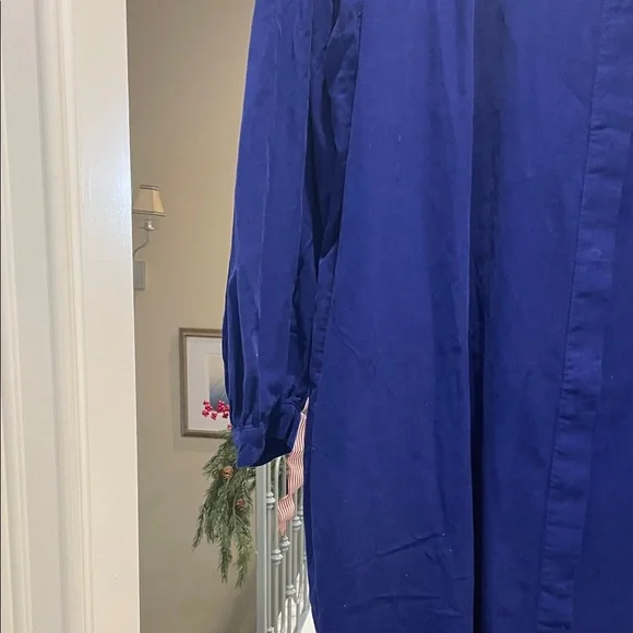 Sacrecaeur Blue micro coudoroy Long Sleeve shirt Dress(bw) - Picture 4 of 8